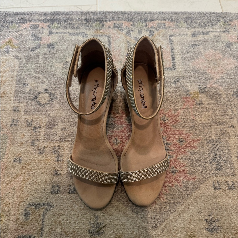 Jeffrey Campbell Tan Ankle Strap Sandals